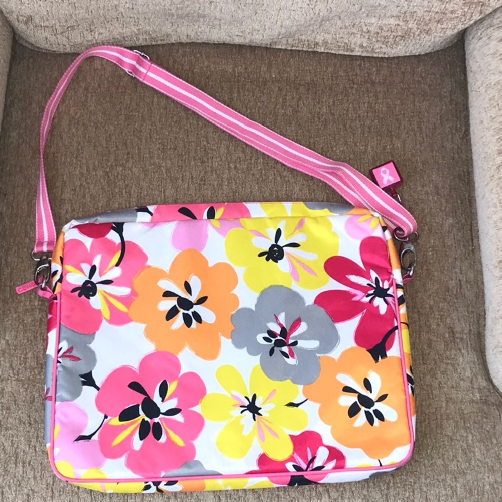 Floral Laptop Crossbody Carry Bag!